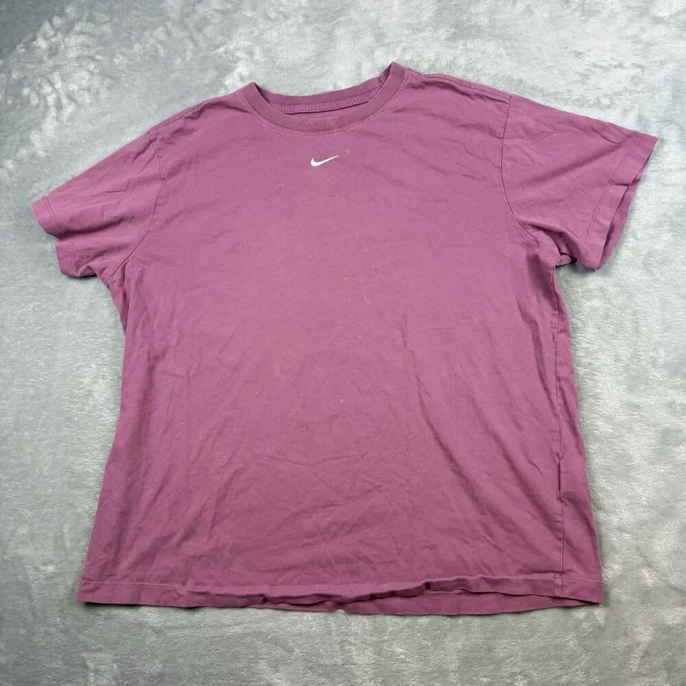 Nike Mini Middle Swoosh Essential T Shirt Purple Loose Fit Men’s Medium